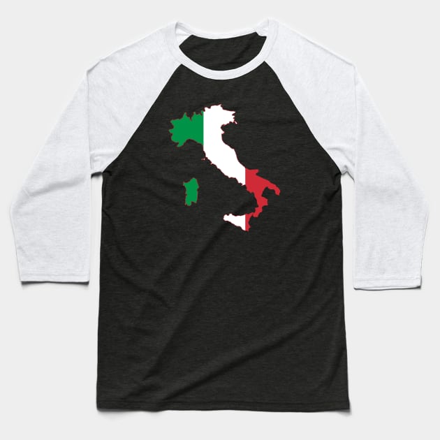 Italy Rugby Fan Bandiera d'Italia Flag Map Baseball T-Shirt by taiche